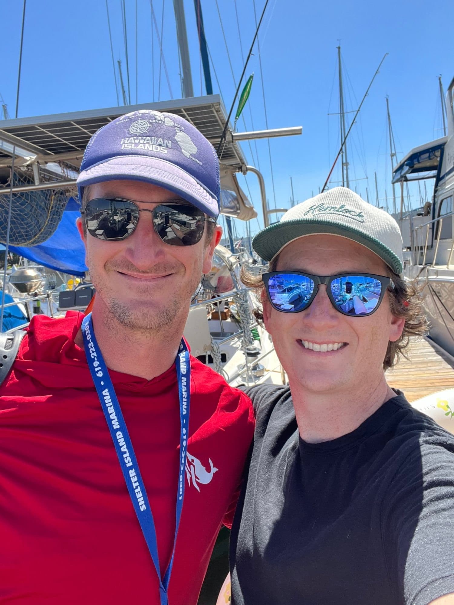 Chris McCall and Will Jensen at the dock