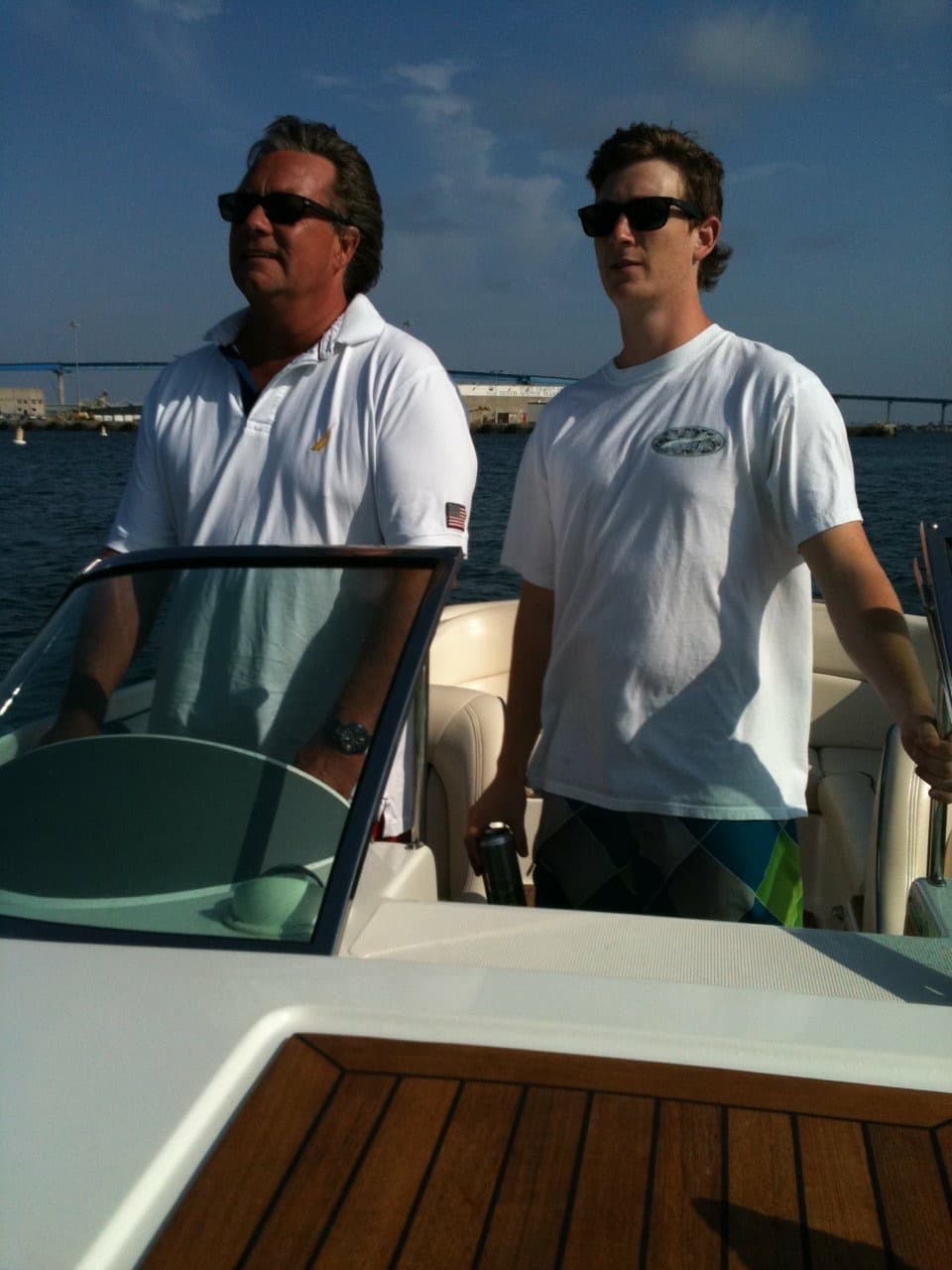 Founders Ed Bondy and Will Jensen aboard a Chris-Craft in 2016